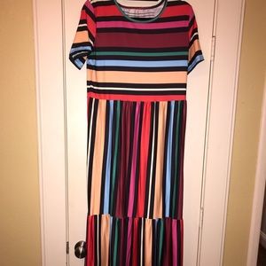Colorful striped maxi dress -NWOT